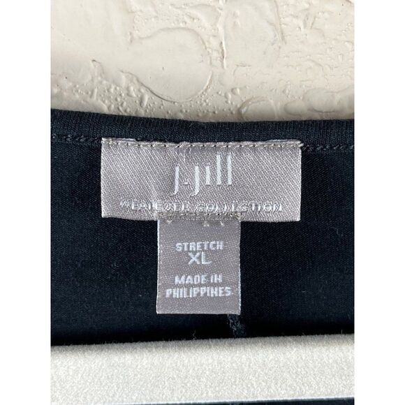 J. Jill Wearever Collection Stretch Scoop Neck Front Drape Elbow Sleeve Dress XL - Picture 6 of 9